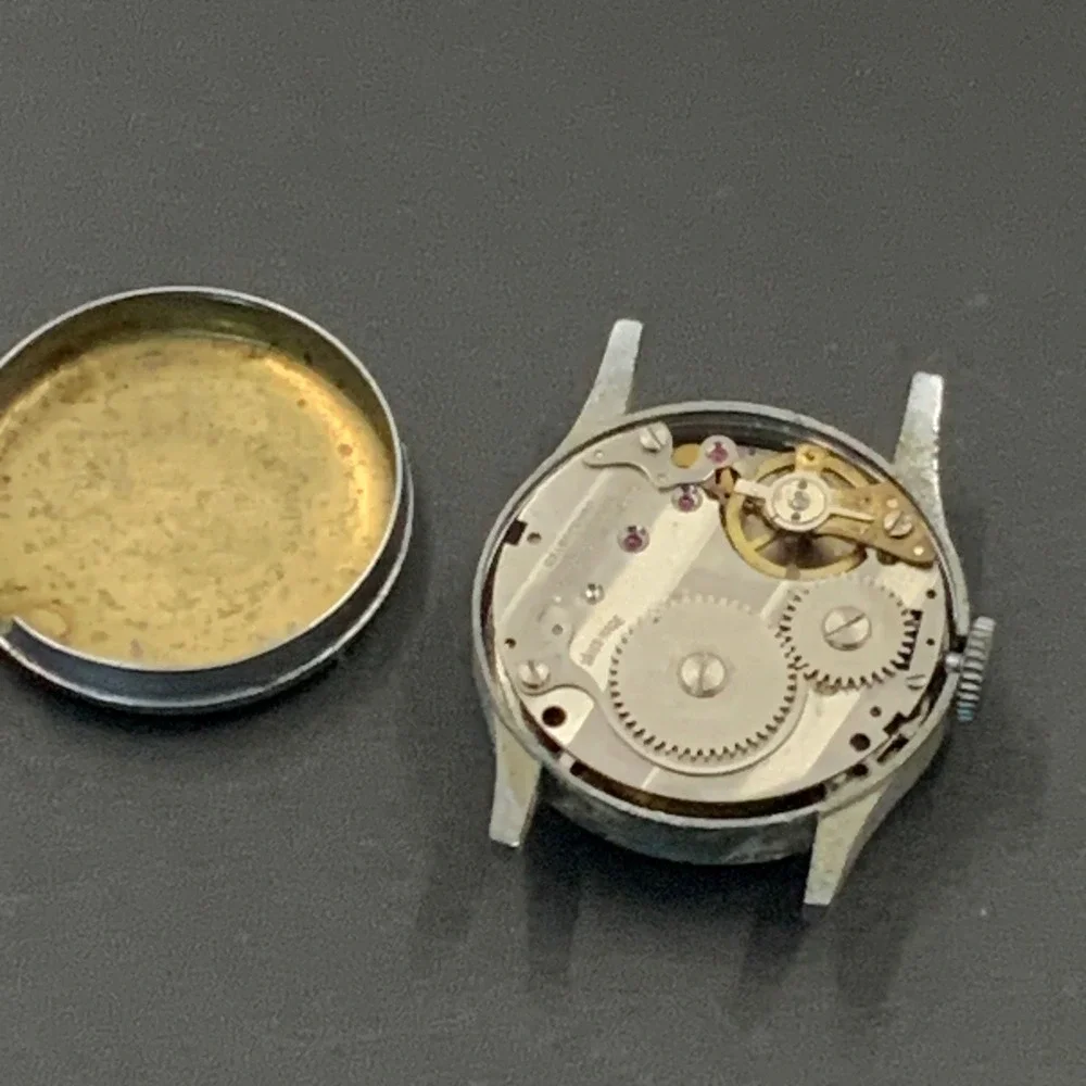 Vintage Cal-O-Date Swiss 7 Jewels Manual Wind Watch Head for Parts or Repair